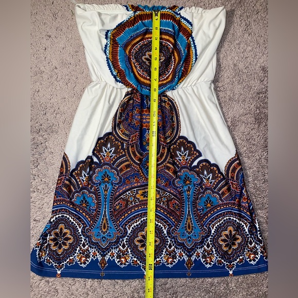 Charlotte Russe Women’s Strapless Boho Print Paisley Dance Dress Size Medium - Picture 7 of 11